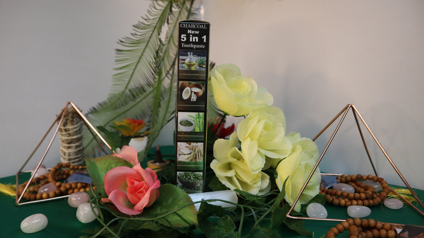 Non-Flouride Natural Bamboo 5 in 1 Charcoal Toothpaste